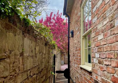 Outside path at the side of the Priory Street Centre building